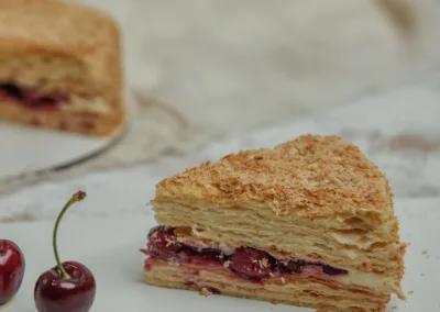 Napoleon Cake With Cherry