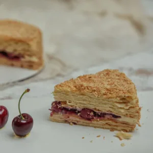 Napoleon Cake With Cherry