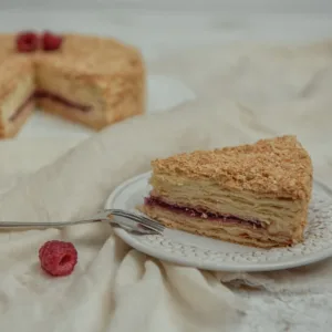 Napoleon Cake With Raspberry